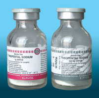 Bottles of sodium thiopental