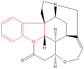 Strychnine, C21H22N2O2. Click for 3D structure