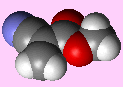 Spacefill of cyanoacrylate - click for 3D structure