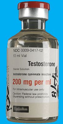 Bottle pf synthetic testosterone