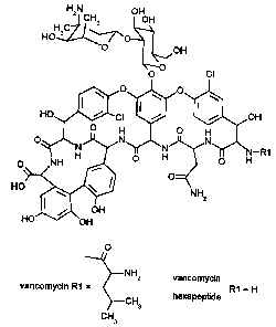 Chemical structure of of vancomycin