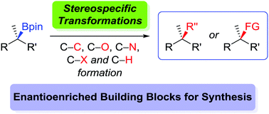 Stereospecific functionalizations and transformations of secondary and tertiary boronic esters