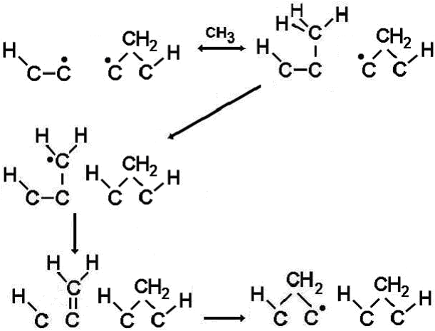 CH3 addition to biradical sites