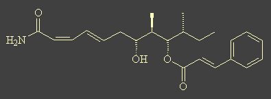 ...and the molecule, basiliskamide.  Click for 3D structure.