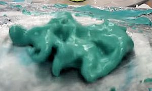 Oobleck 'dancing' on a speaker