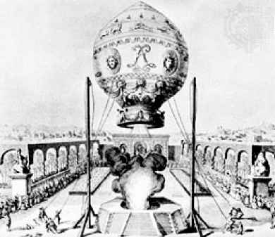 Montgolfier balloon ready to fly