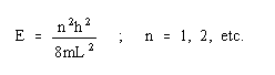 Energy Levels ina 1D box - Equation