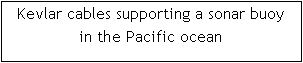 Text Box: Kevlar cables supporting a sonar buoy in the Pacific ocean