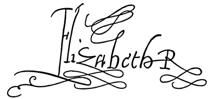Queen Elizabeth I signature
