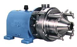 Colloid mill - used for producing dispersions and emulsions. This image was copied from www.waukesha-cb.com/products/disperse/colloid.htm without permission
