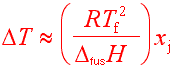Equation for change in freezing point