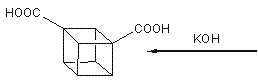 Treatment with KOH at 100 C gives the cubane-1,3-dicarboxylic acid